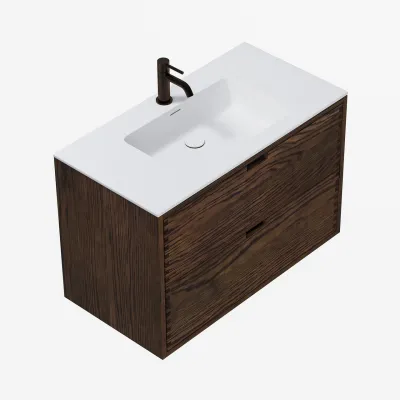 CPH Tapwork Soho 90 - MKIII, Fingertappet Snedkermøbel i Røget Eg inkl. Mathvid SolidTec® Vask