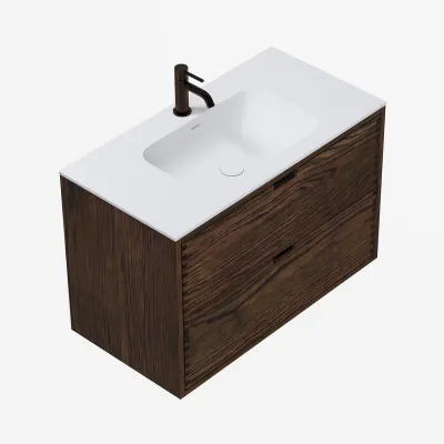 CPH Tapwork Soft 90 - MKIII, Fingertappet Snedkermøbel i Røget Eg inkl. Mathvid SolidTec® Vask