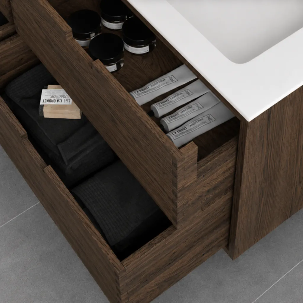 CPH Tapwork Soho 100 - MKIII, Fingertappet Snedkermøbel i Røget Eg inkl. Mathvid SolidTec® Vask