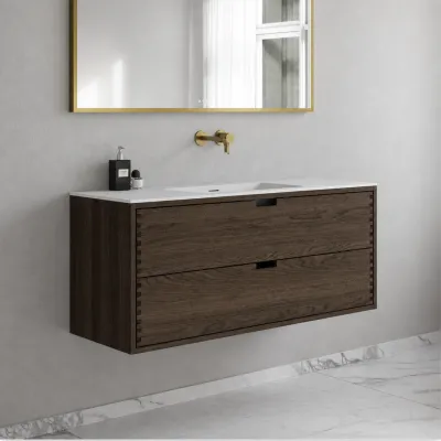 CPH Tapwork Soho 120 - MKIII, Fingertappet Snedkermøbel i Røget Eg inkl. Mathvid SolidTec® Vask