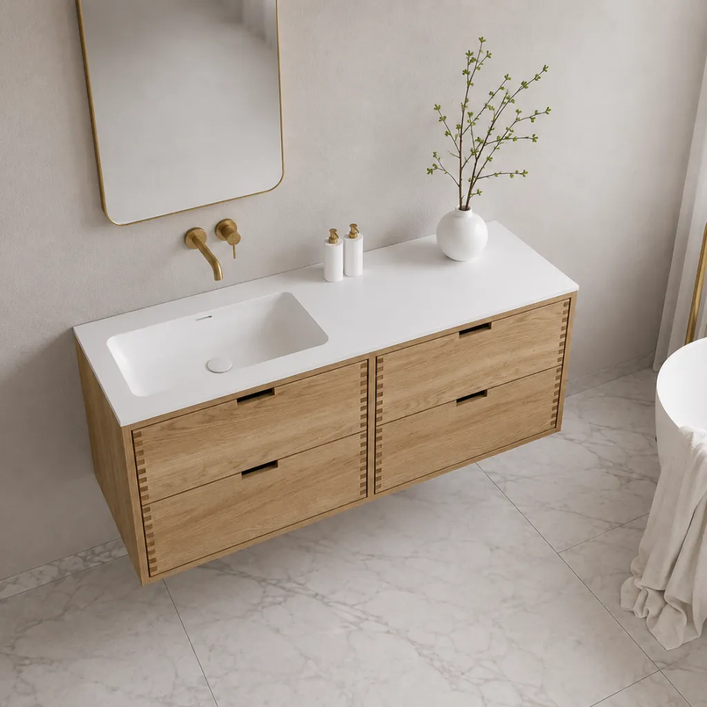 CPH Tapwork Soho 120L - MKIII, Fingertappet Snedkermøbel i Natur Eg inkl. Mathvid SolidTec® Vask
