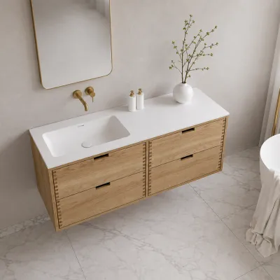 CPH Tapwork Soho 120L - MKIII, Fingertappet Snedkermøbel i Natur Eg inkl. Mathvid SolidTec® Vask