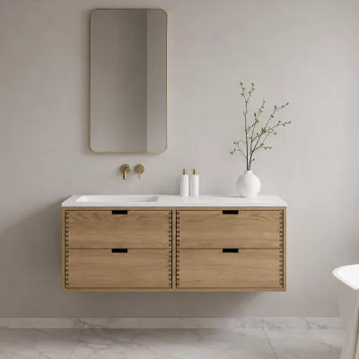 CPH Tapwork Soho 120L - MKIII, Fingertappet Snedkermøbel i Natur Eg inkl. Mathvid SolidTec® Vask
