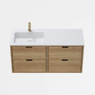 CPH Tapwork Soho 120L - MKIII, Fingertappet Snedkermøbel i Natur Eg inkl. Mathvid SolidTec® Vask
