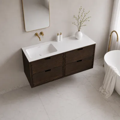 CPH Tapwork Soho 120L - MKIII, Fingertappet Snedkermøbel i Røget Eg inkl. Mathvid SolidTec® Vask
