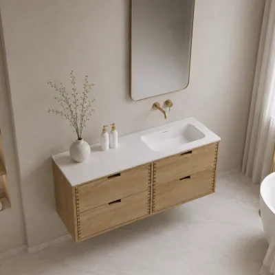 CPH Tapwork Soho 120R - MKIII, Fingertappet Snedkermøbel i Natur Eg inkl. Mathvid SolidTec® Vask