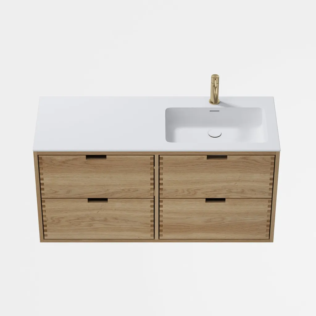 CPH Tapwork Soho 120R - MKIII, Fingertappet Snedkermøbel i Natur Eg inkl. Mathvid SolidTec® Vask