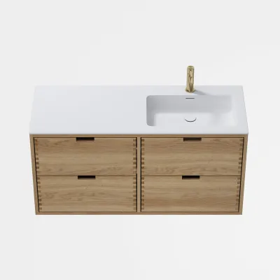 CPH Tapwork Soho 120R - MKIII, Fingertappet Snedkermøbel i Natur Eg inkl. Mathvid SolidTec® Vask
