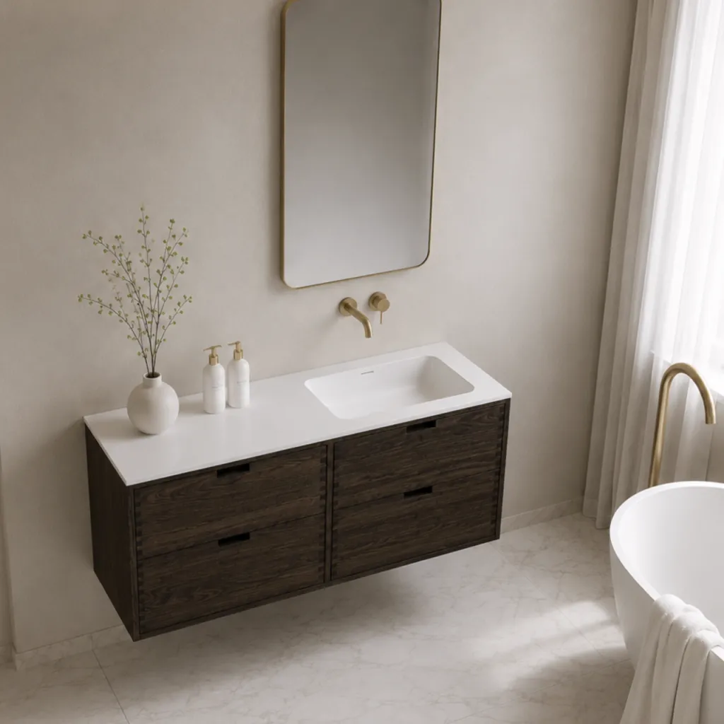 CPH Tapwork Soho 120R - MKIII, Fingertappet Snedkermøbel i Røget Eg inkl. Mathvid SolidTec® Vask