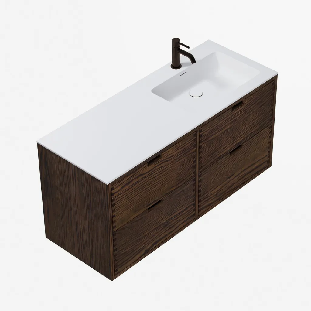 CPH Tapwork Soho 120R - MKIII, Fingertappet Snedkermøbel i Røget Eg inkl. Mathvid SolidTec® Vask