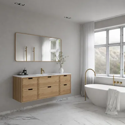 CPH Tapwork Soho 140 - MKIII, Fingertappet Snedkermøbel i Natur Eg inkl. Mathvid SolidTec® Vask