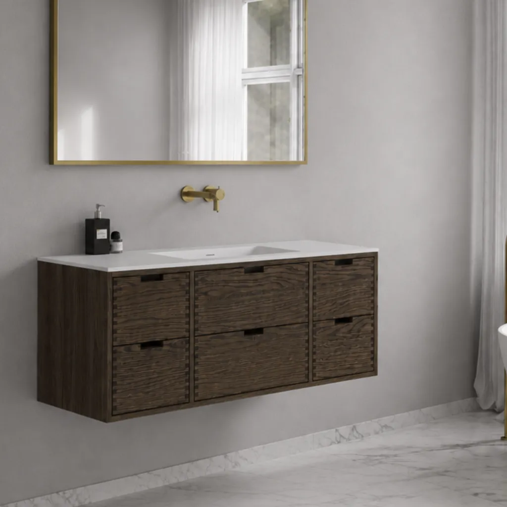 CPH Tapwork Soho 140 - MKIII, Fingertappet Snedkermøbel i Røget Eg inkl. Mathvid SolidTec® Vask