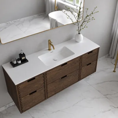 CPH Tapwork Soho 140 - MKIII, Fingertappet Snedkermøbel i Røget Eg inkl. Mathvid SolidTec® Vask