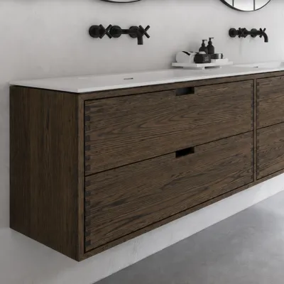 CPH Tapwork Soho 140D - MKIII, Fingertappet Snedkermøbel i Røget Eg inkl. Mathvid SolidTec® Vask