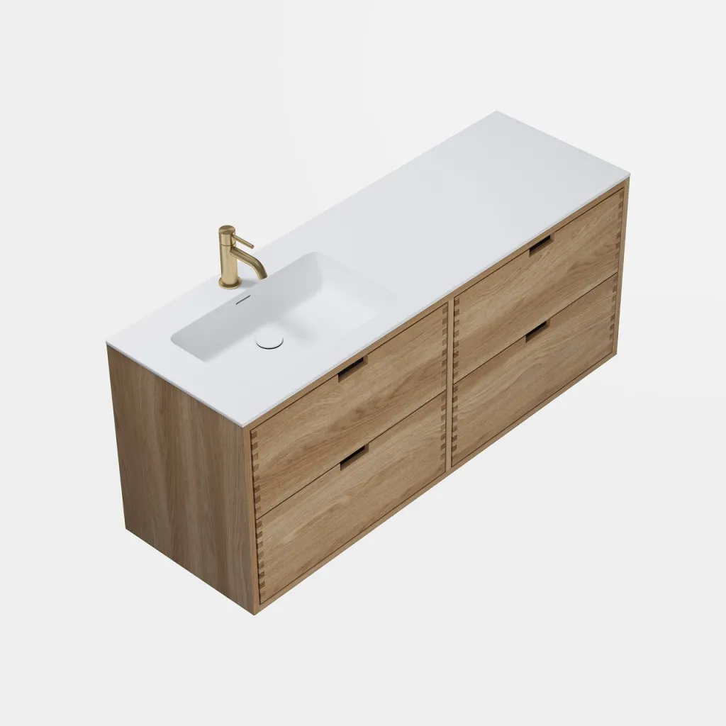 CPH Tapwork Soho 140L - MKIII, Fingertappet Snedkermøbel i Natur Eg inkl. Mathvid SolidTec® Vask