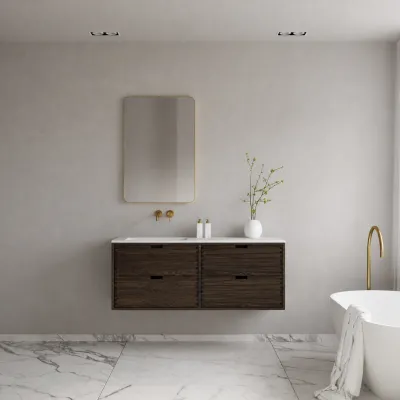 CPH Tapwork Soho 140L - MKIII, Fingertappet Snedkermøbel i Røget Eg inkl. Mathvid SolidTec® Vask
