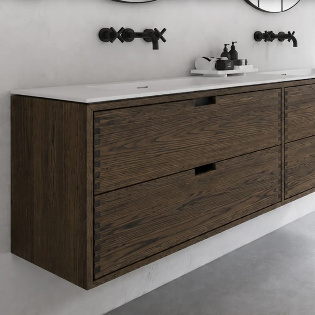 CPH Tapwork Soho 160 - MKIII, Fingertappet Snedkermøbel i Røget Eg inkl. Mathvid SolidTec® Vask