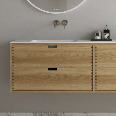 CPH Tapwork Soho 160D - MKIII, Fingertappet Snedkermøbel i Natur Eg inkl. Mathvid SolidTec® Vask