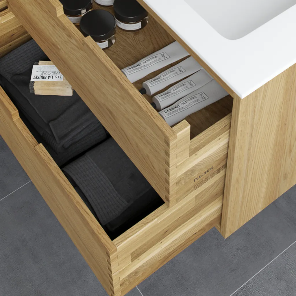 CPH Tapwork Soho 160D - MKIII, Fingertappet Snedkermøbel i Natur Eg inkl. Mathvid SolidTec® Vask