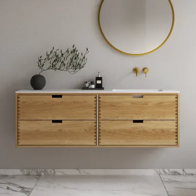 CPH Tapwork Soho 160R - MKIII, Fingertappet Snedkermøbel i Natur Eg inkl. Mathvid SolidTec® Vask