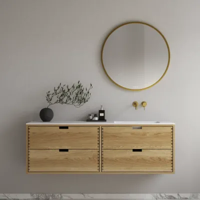 CPH Tapwork Soho 160R - MKIII, Fingertappet Snedkermøbel i Natur Eg inkl. Mathvid SolidTec® Vask