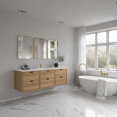 CPH Tapwork Soho 180C - MKIII, Fingertappet Snedkermøbel i Natur Eg inkl. Mathvid SolidTec® Vask