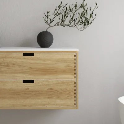 CPH Tapwork Soho 180C - MKIII, Fingertappet Snedkermøbel i Natur Eg inkl. Mathvid SolidTec® Vask