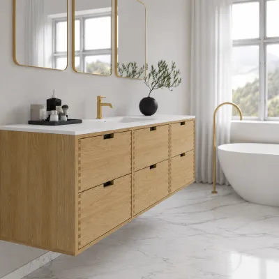 CPH Tapwork Soho 180C - MKIII, Fingertappet Snedkermøbel i Natur Eg inkl. Mathvid SolidTec® Vask