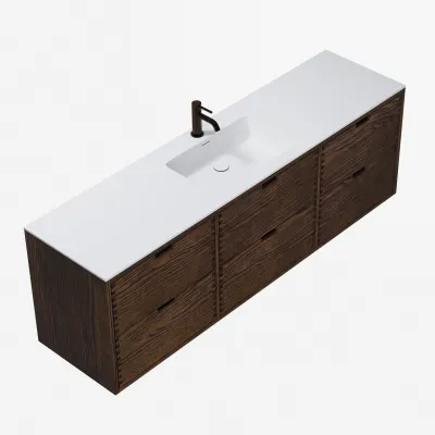 CPH Tapwork Soho 180 - MKIII, Fingertappet Snedkermøbel i Røget Eg inkl. Mathvid SolidTec® Vask