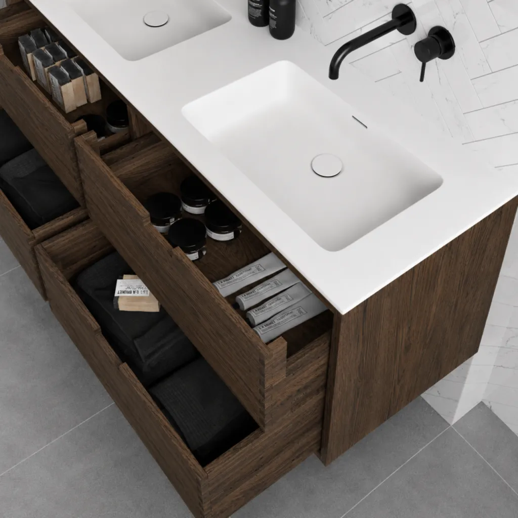 CPH Tapwork Soho 180D - MKIII, Fingertappet Snedkermøbel i Røget Eg inkl. Mathvid SolidTec® Vask