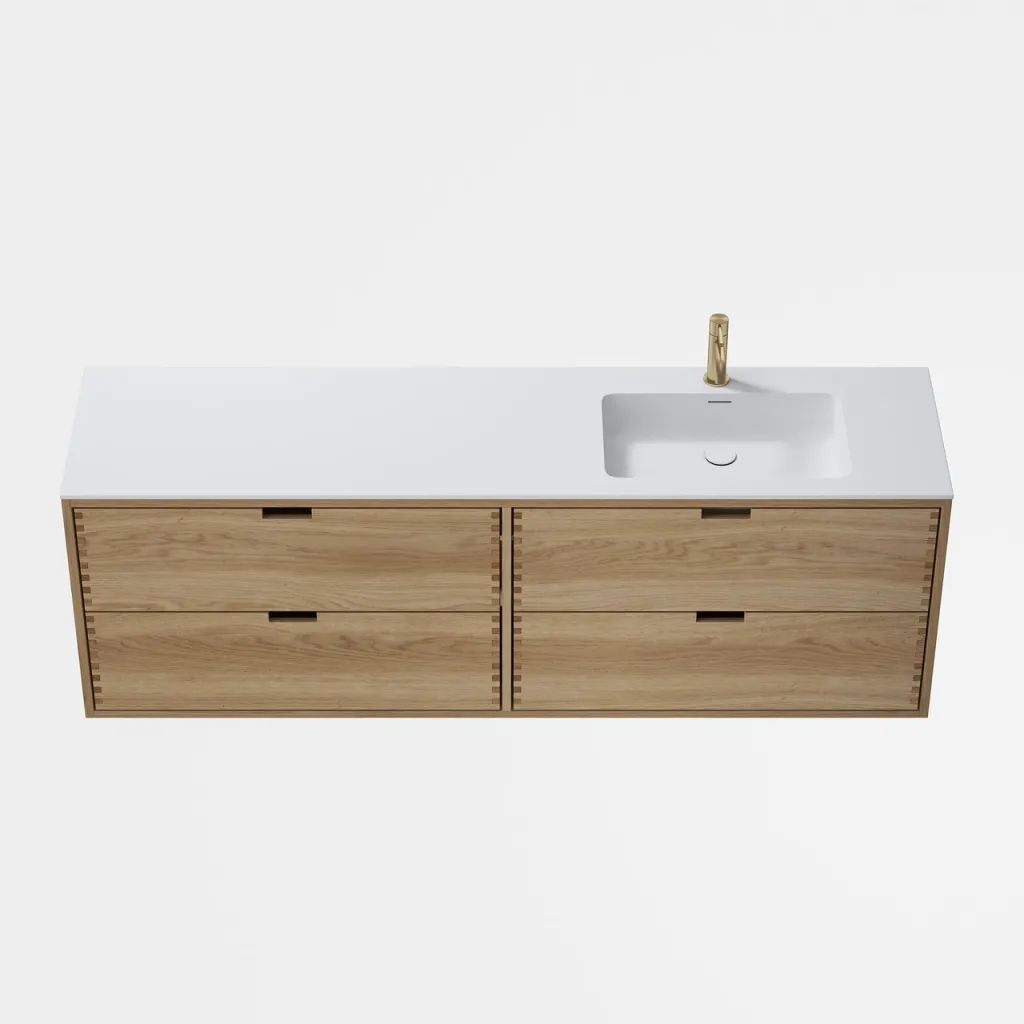 CPH Tapwork Soho 180R - MKIII, Fingertappet Snedkermøbel i Natur Eg inkl. Mathvid SolidTec® Vask