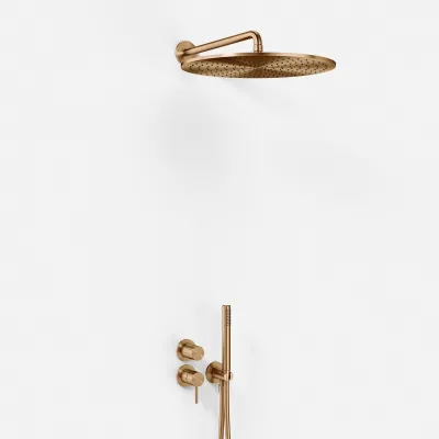 Semplice SBR901 S13 - Rain DeLuxe Ø40, Væg, PVD Børstet Kobber