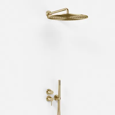 Semplice SBR901 S13 - Rain DeLuxe Ø40, Væg, PVD Børstet Messing