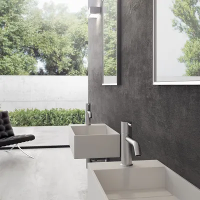 Kubo 50SR - 50x30, Vask til højre, Mat Hvid SolidTec®