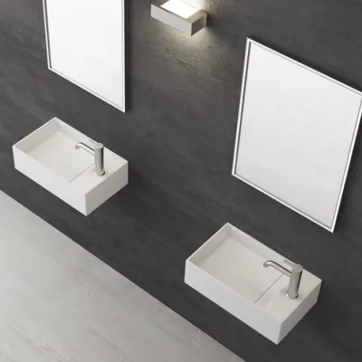 Kubo 50SL - 50x30, Vask til venstre Mathvid SolidTec®