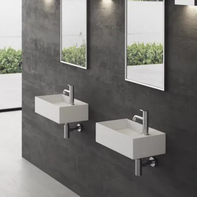 Kubo 50SL - 50x30, Vask til venstre Mathvid SolidTec®