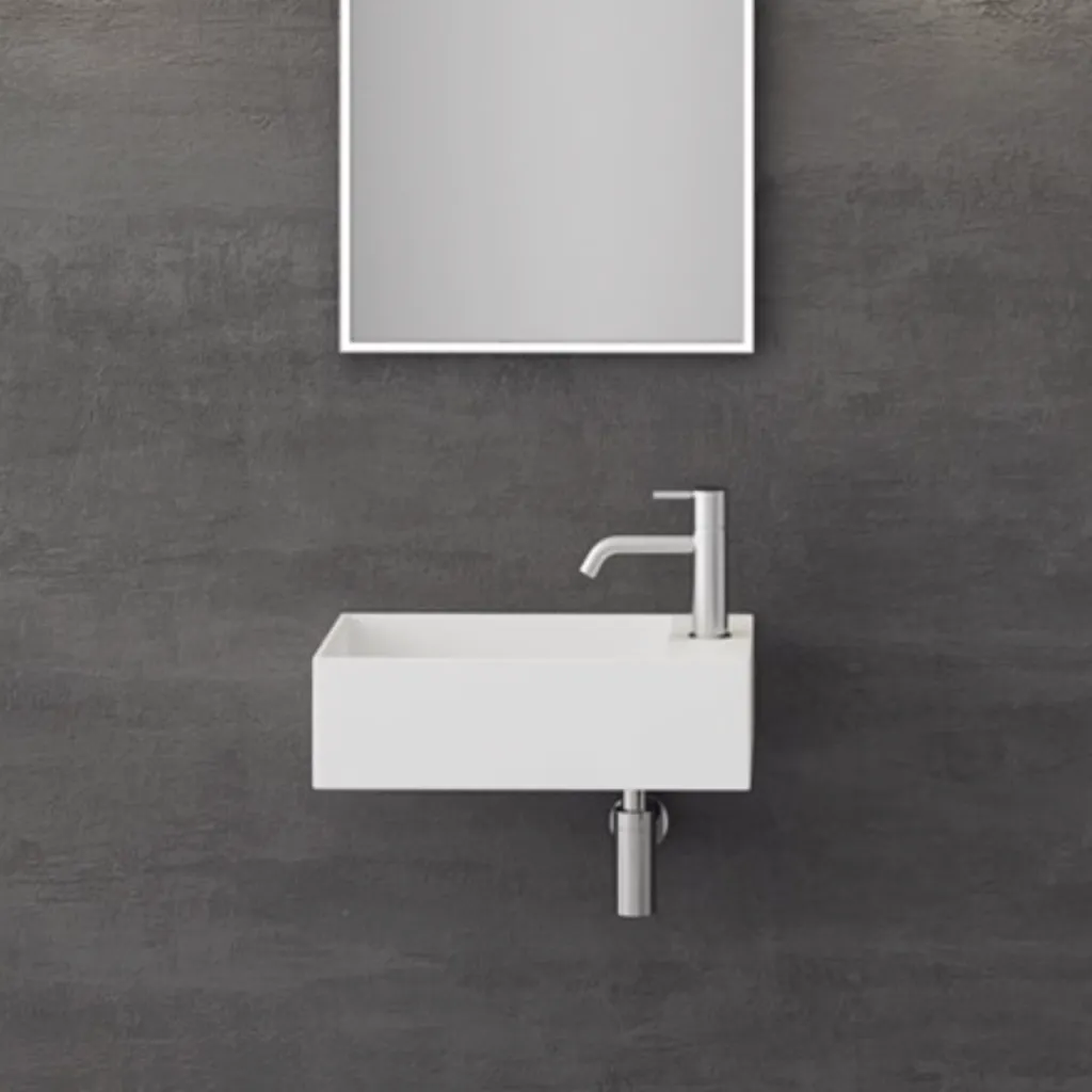 Kubo 50SL - 50x30, Vask til venstre Mathvid SolidTec®