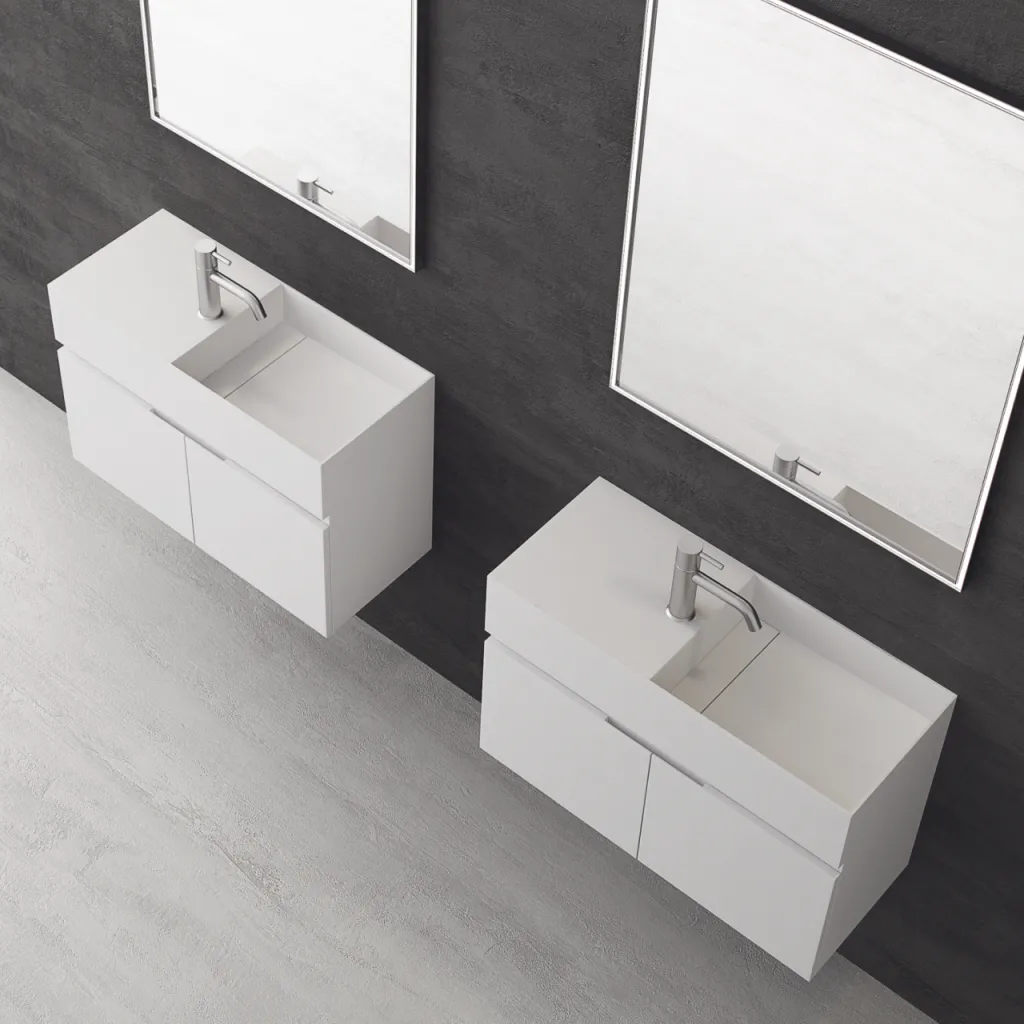 Compact 08R - Vaskemøbel 75x32, Mathvid SolidTec®