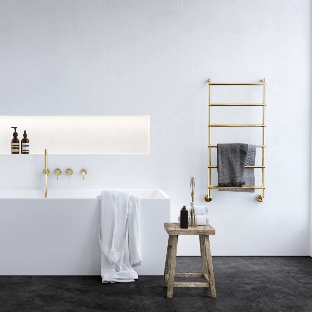 Vetro DeLuxe 442/6 - Vandbåren Håndklædetørrer, Messing Natur