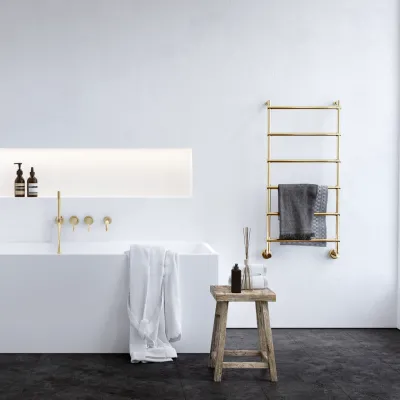 Vetro DeLuxe 442/6 - Vandbåren Håndklædetørrer, Messing Natur