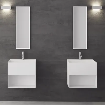 Boxo 55 - 55x40 Vask med opbevaring, Mathvid SolidTec®