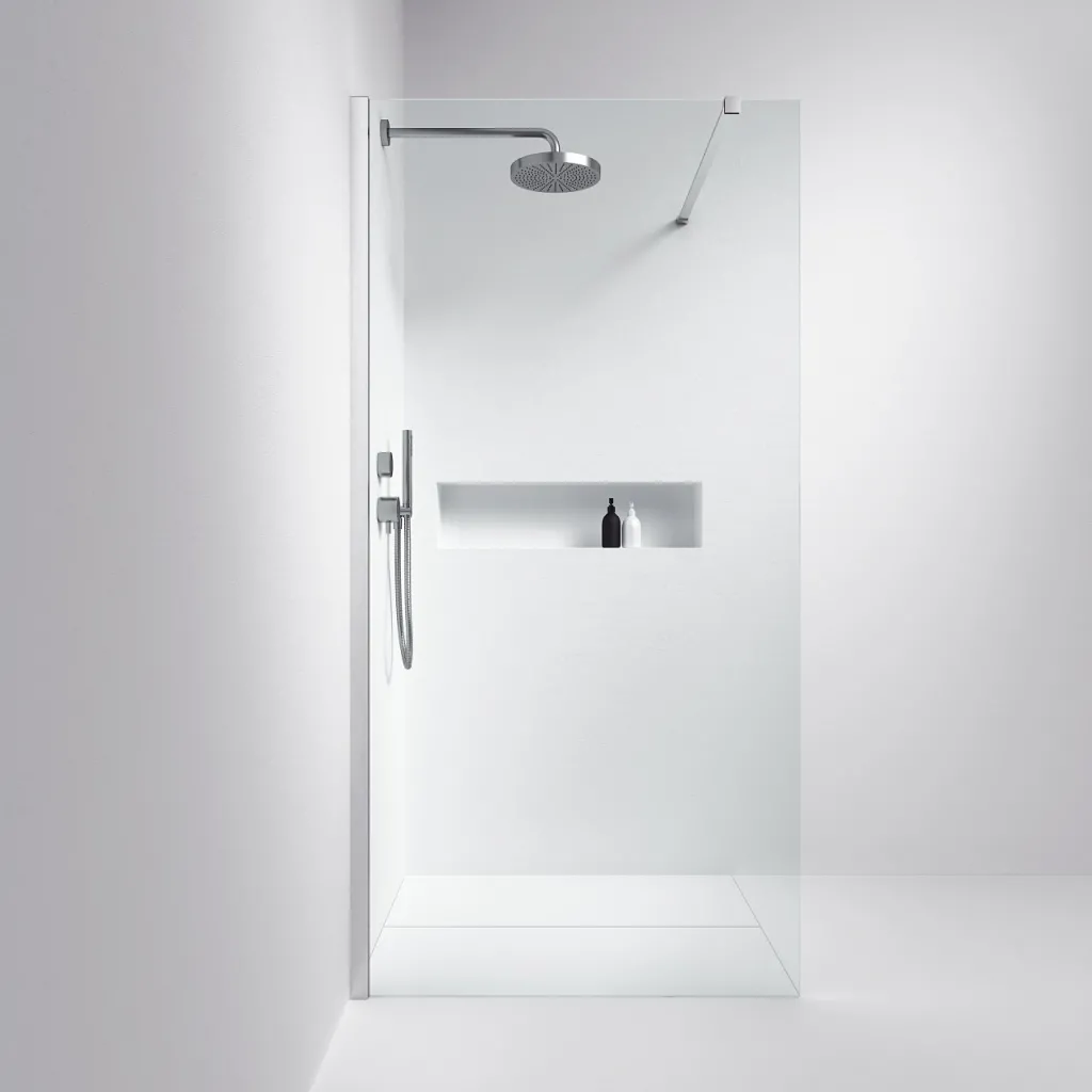 Minimalism M100W - Brusevæg 8 mm, 97,5 x 200h, Easy Clean