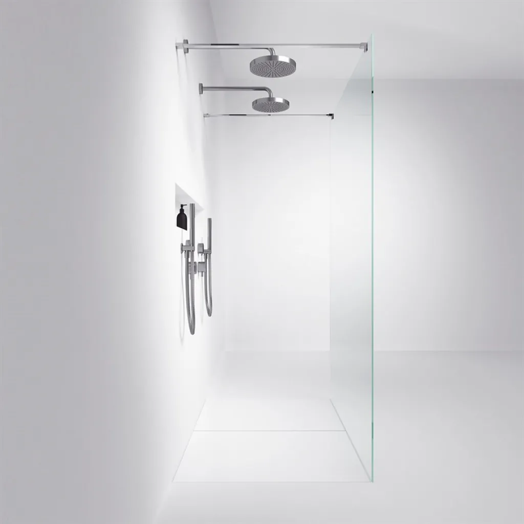 Minimalism M140DA - Brusevæg 8mm, 140x200h, Easy Clean