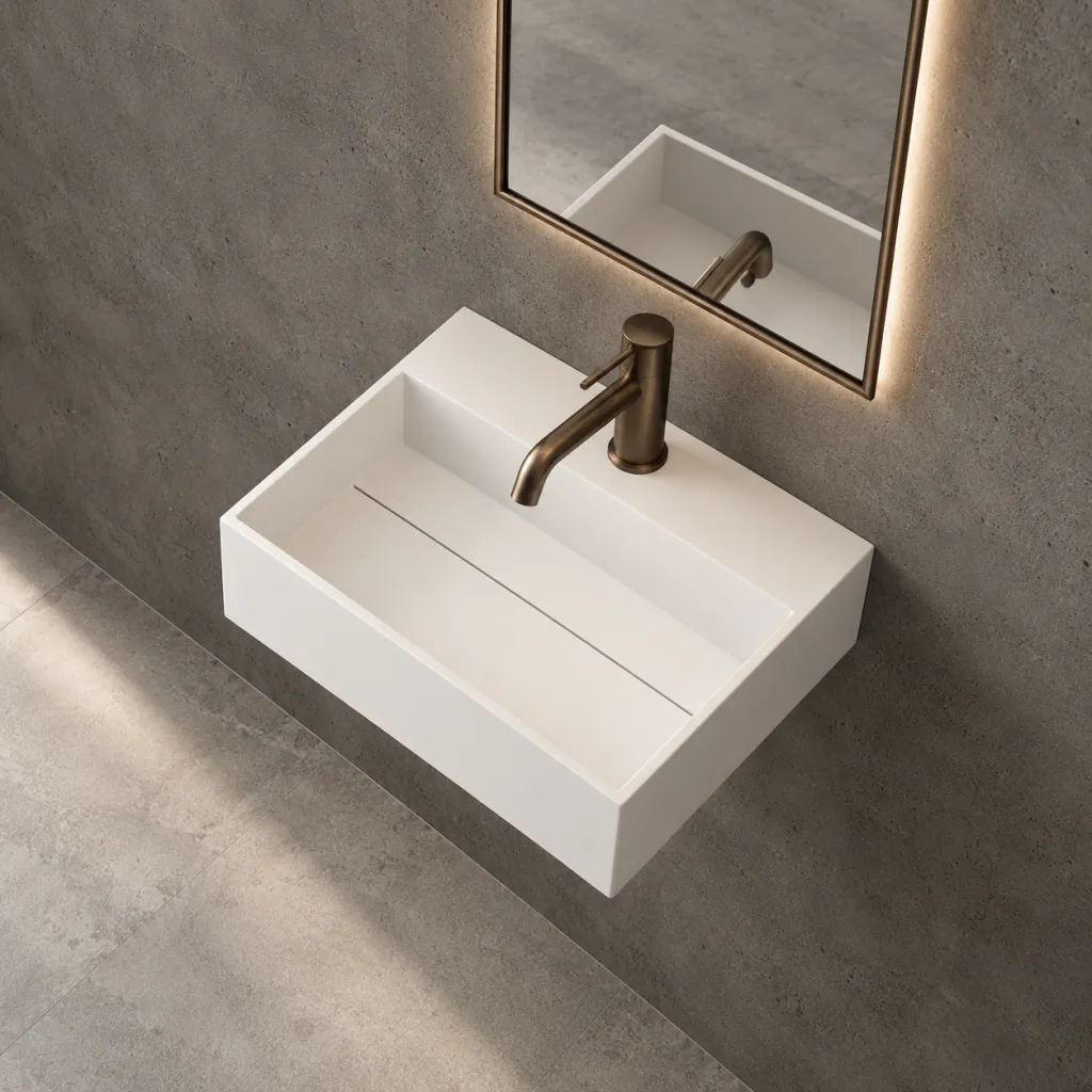 Kubo 40 - 40x35 Håndvask, Mathvid SolidTec®