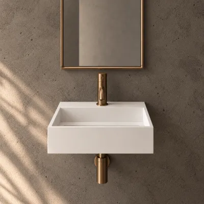Kubo 40 - 40x35 Håndvask, Mathvid SolidTec®