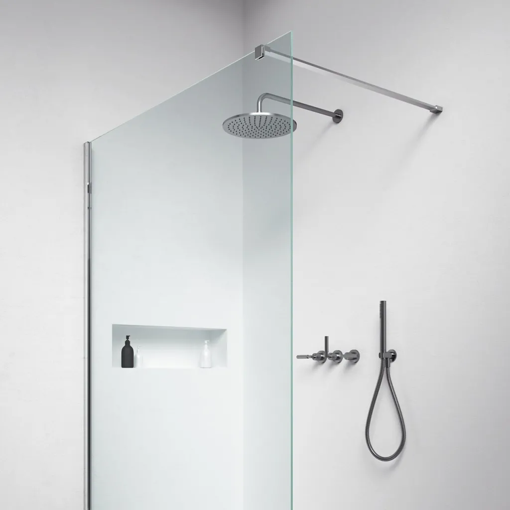 Minimalism M140W - Brusevæg 8mm, 137,5 x 200h, Easy Clean 