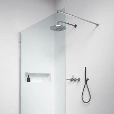 Minimalism M140W - Brusevæg 8mm, 137,5 x 200h, Easy Clean 
