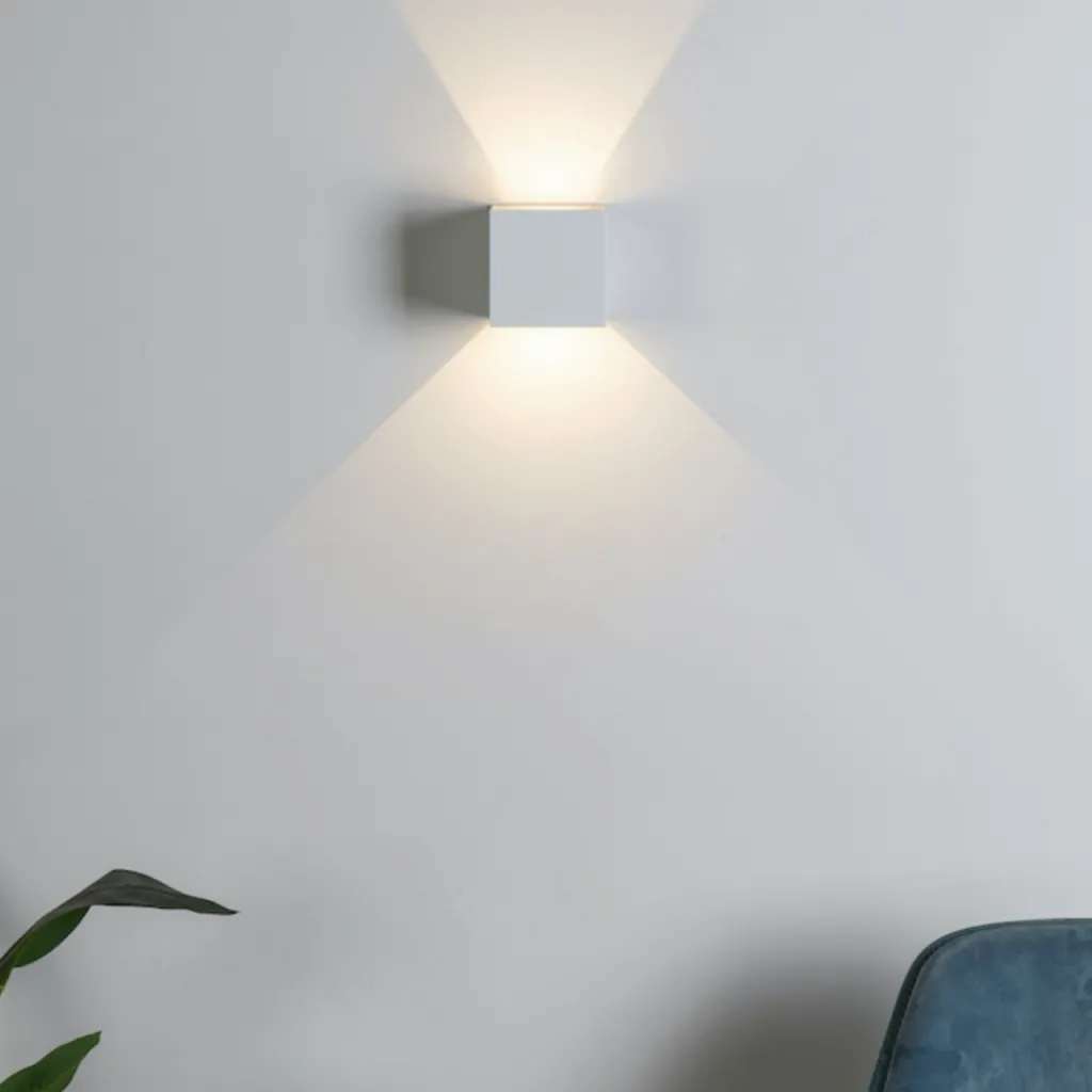 UP&DOWN - LED Væglampe, 100x100, IP 54, Hvid