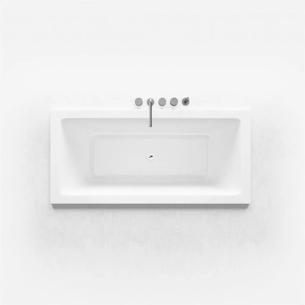 Pulcher Flat 1700 - Indbygningsbadekar 170x80 cm., Glossy White