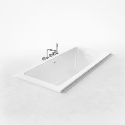 Pulcher Flat 1700 - Indbygningsbadekar 170x80 cm., Glossy White